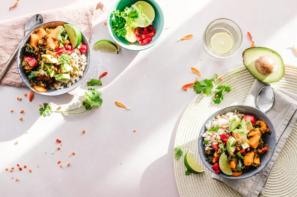 Colourful bowls of real food